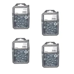 4 Coques de 25 Ecrous Hexagonaux HU M12 mm - 4032 - 8 - Zingué blanc - D-Work