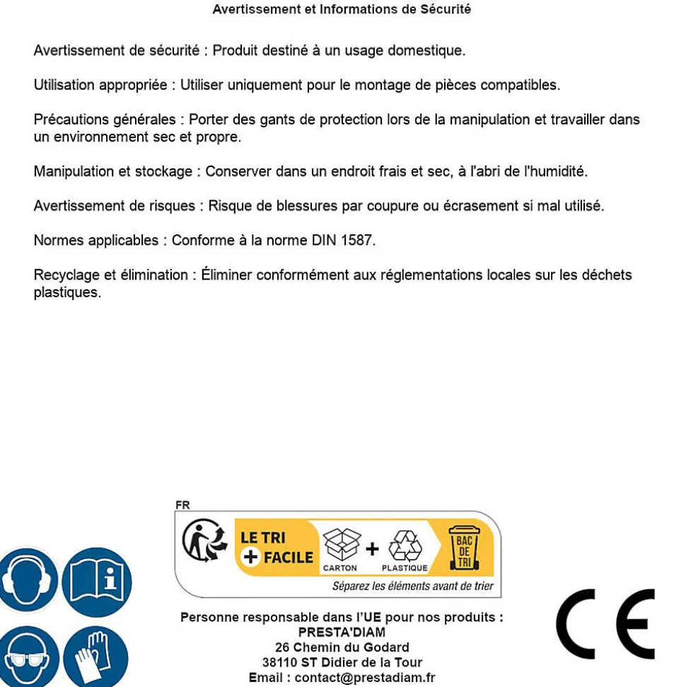 100 Ecrous Borgnes M12 mm - DIN 1587 - Polyamide - D-Work