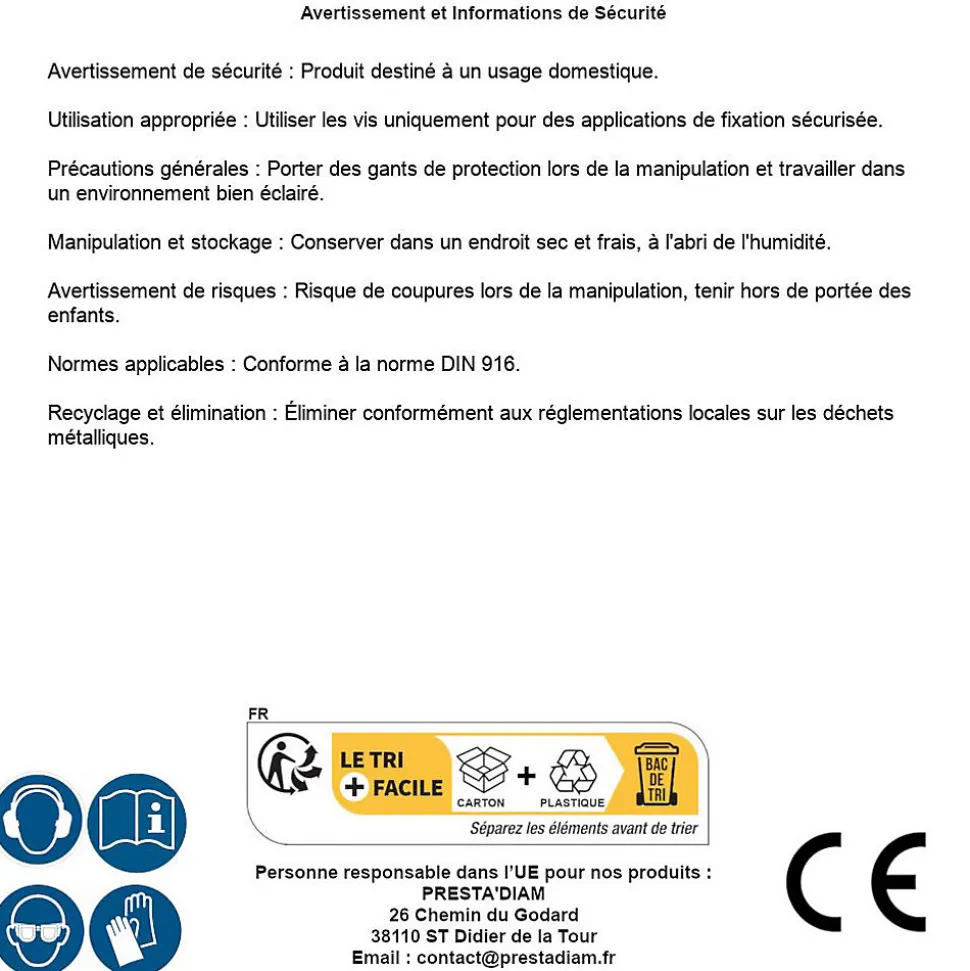 200 Ecrous Hexagonaux HU M8 mm - 4032 - 10 - Brut - D-Work