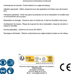 5 Ecrous Hexagonaux HU M52 mm - 4032 - 8 - Brut - D-Work