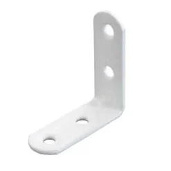 4 Equerres de chaise Acier Blanc l.14 x H.80 x P.80 mm