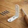 4 Equerres de chaise Acier Blanc l.14 x H.50 x P.50 mm