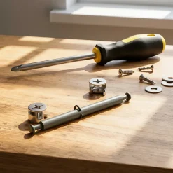 2 ferrures d'assemblage + Goujon ø15 x H. 12,5 mm