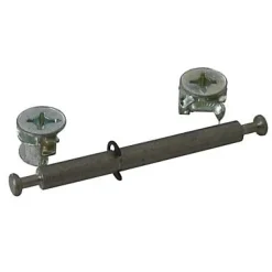 2 ferrures d'assemblage + Goujon ø15 x H. 12,5 mm