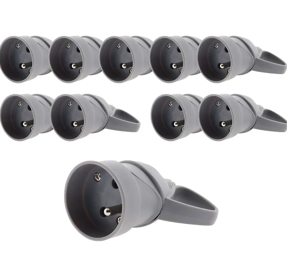 10 fiches femelles anneau 16A 2P + T noir Zenitech