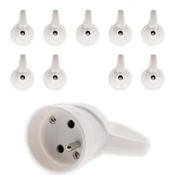 10 fiches femelles 2P+T blanc Zenitech