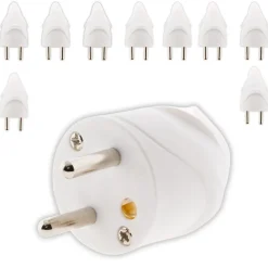 10 fiches mâles coudées 16A 2P+T blanc Zenitech