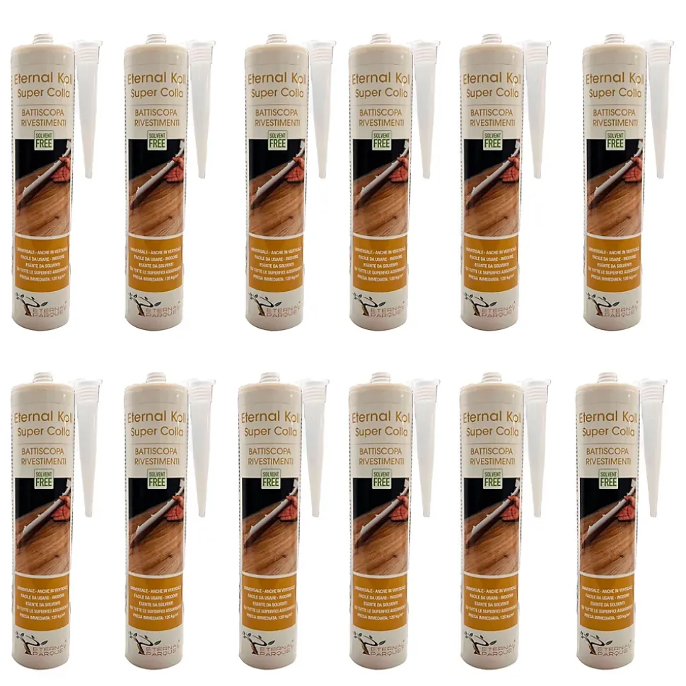 12 flacons de 310gr ETERNAL KOLL Super colle pour plinthes, panneaux acoustiques et PVC SANS SOLVANTS