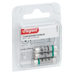3 fusibles céramique Legrand 8.5 x 31.5 mm avec voyant