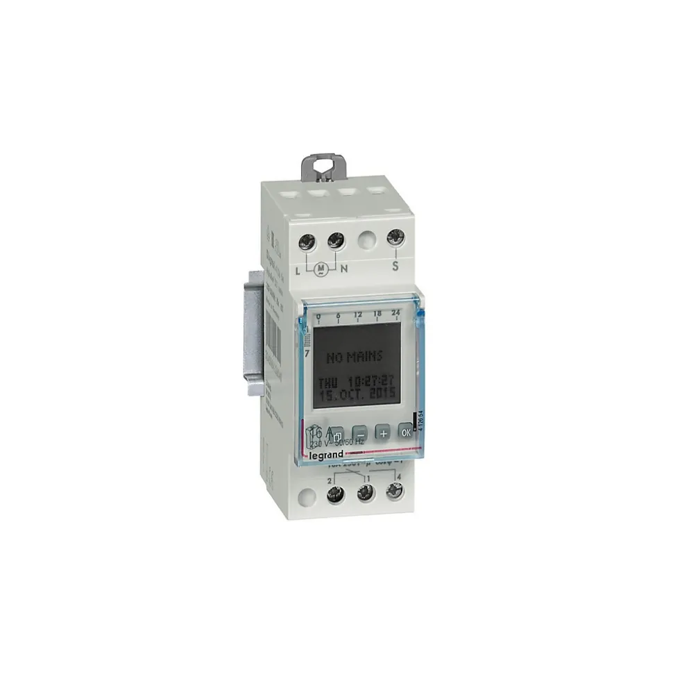 412654 Horloge Astronomique Legrand - Digital - 1 Sortie - 16a - 230v - Réserve De Marche 5 Ans - 2 Modules