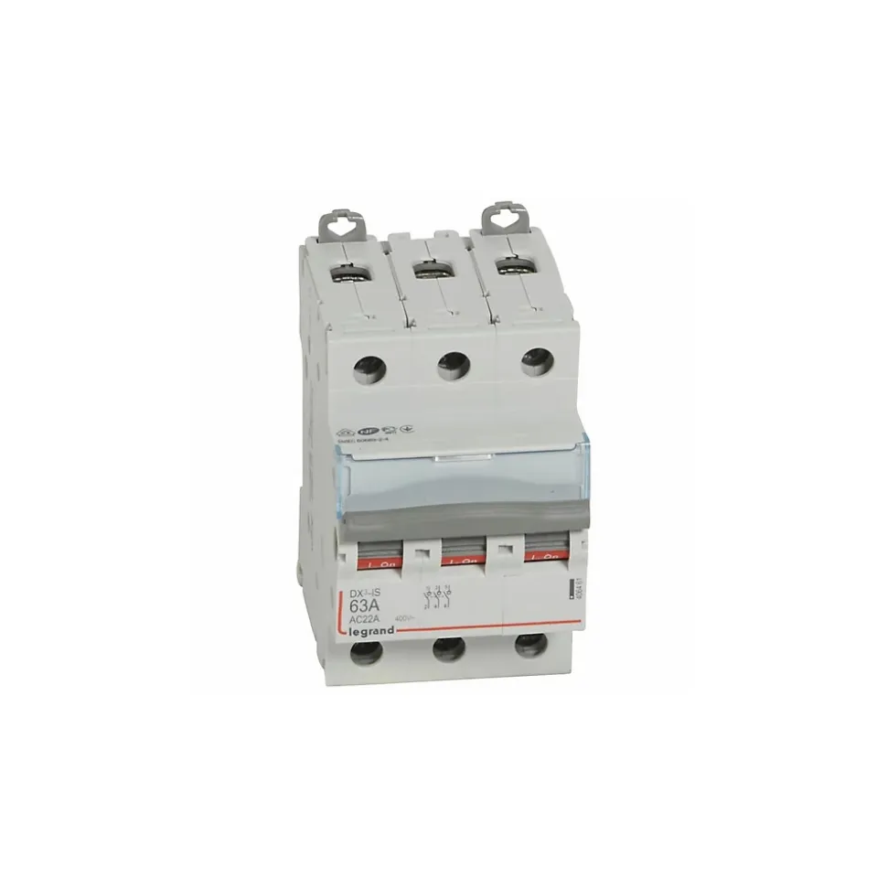 406461 Interrupteur Sectionneur Triphasé 3p 400v - 63a - 3 Modules - Bornes à Vis Legrand Dx3-is