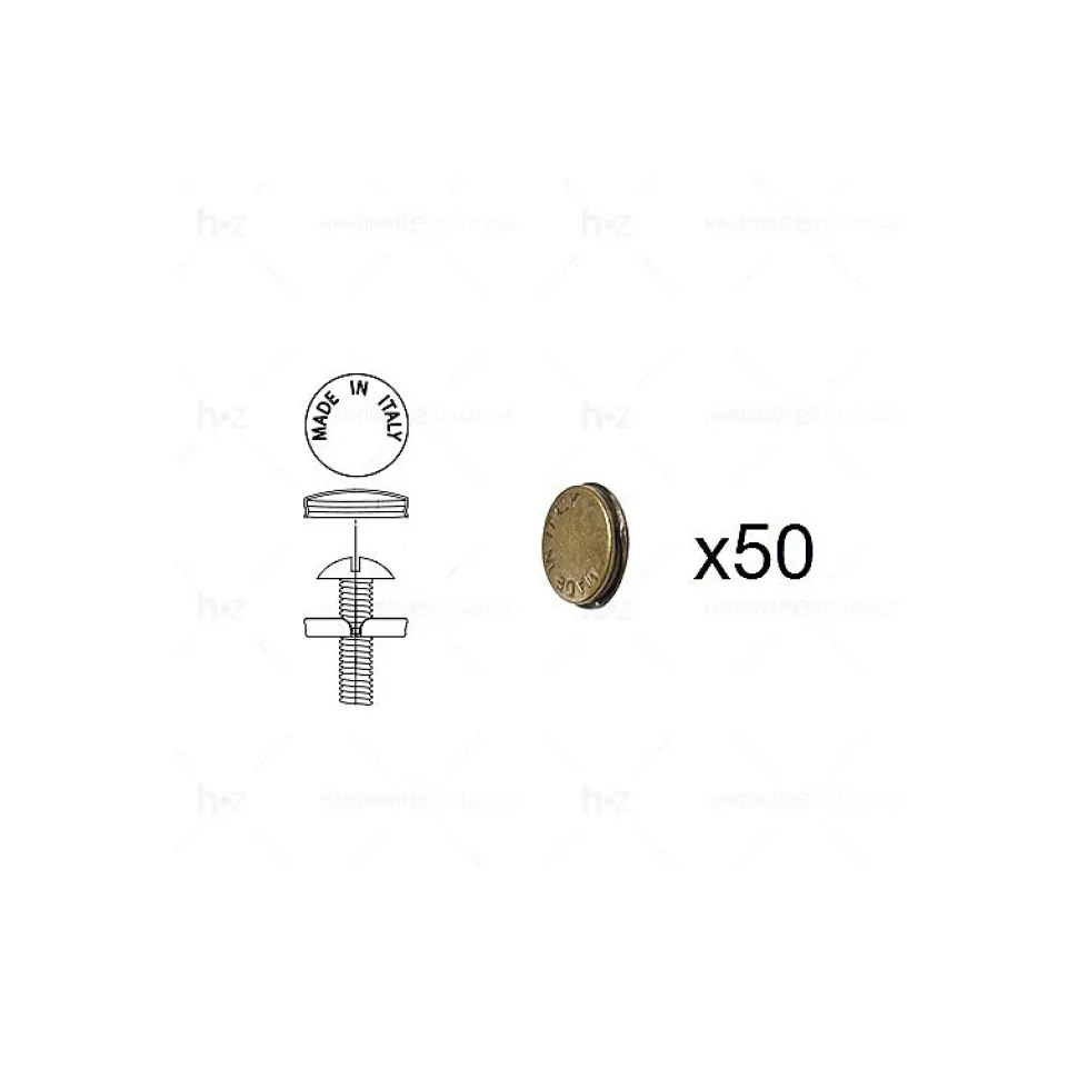 1 Kit composés de 50 cache-vis bronze antique, Lot de 6