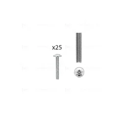 1 kit composés de 25 vis M4X275 mm zinguée Lot de 25
