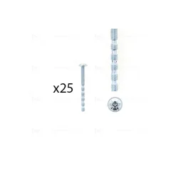 1 kit composés de 25 vis M4X45 mm zinguée Lot de 25