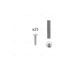 1 kit composés de 25 vis M4X20 mm zinguée, Lot de 6
