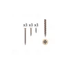 1 kit composés de 3 vis 35x16  + 3 vis 4x25  + 3 vis 4x50 Florence antique Lot de 25