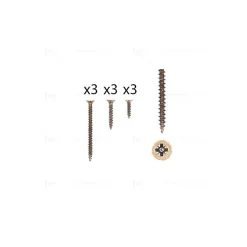 1 kit composés de 3 vis 35x16 + 3 vis 4x25 + 3 vis 4x50 Florence antique Lot de 25