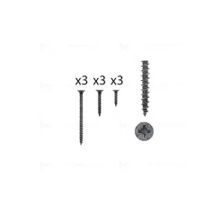 1 kit composés de 3 vis 35x16 + 3 vis 4x25 + 3 vis 4x50 Fer noir vintage Lot de 25