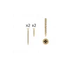 1 kit composés de 2 vis 4x25 mm + 2 vis 4x50 mm Patine royale en or ivoire, Lot de 6