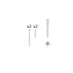 1 kit composés de 2 vis 4x25 mm + 2 vis 4x50 mm argent brillant Lot de 25