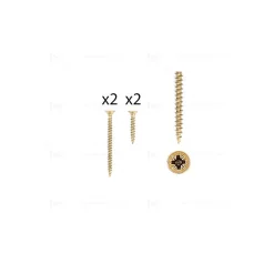 1 kit composés de 2 vis 4x25 mm + 2 vis 4x50 mm Patine royale en or ivoire Lot de 25
