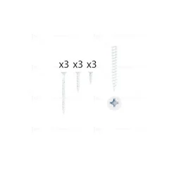 1 kit composés de 3 vis 35x16 + 3 vis 4x25 + 3 vis 4x50 Vernis blanc mat