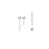 1 kit composés de 2 vis 4x25 mm + 2 vis 4x50 mm Vieil argent brillant
