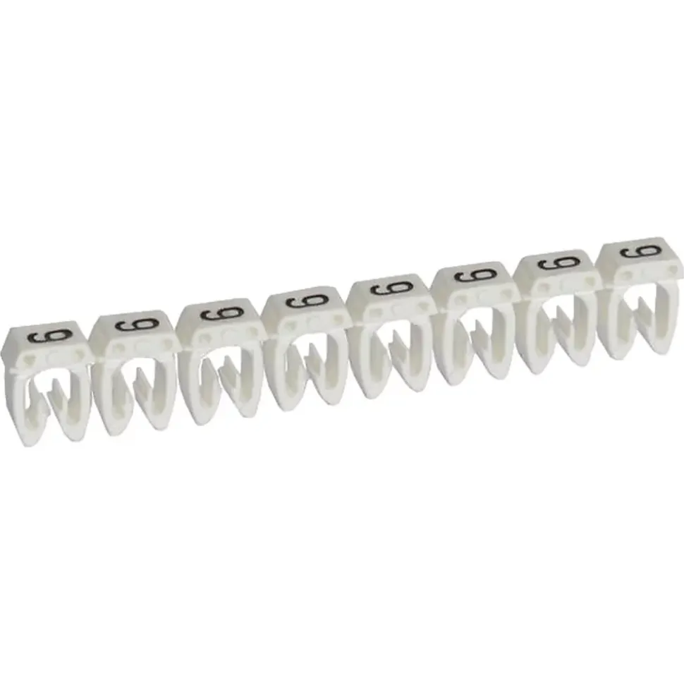 038229 Legrand - Boite De 1200 Repères Cab 3 Pour Fils 1,5mm² à 2,5mm² - Marquage Chiffre 9 Blanc