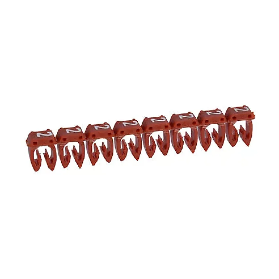 038212 Legrand - Boite De 1200 Repères Cab 3 Pour Fils 0,5mm² à 1,5mm² - Marquage Chiffre 2 Rouge