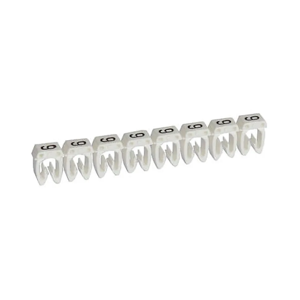 038219 Legrand - Boite De 1200 Repères Cab 3 Pour Fils 0,5mm² à 1,5mm² - Marquage Chiffre 9 Blanc