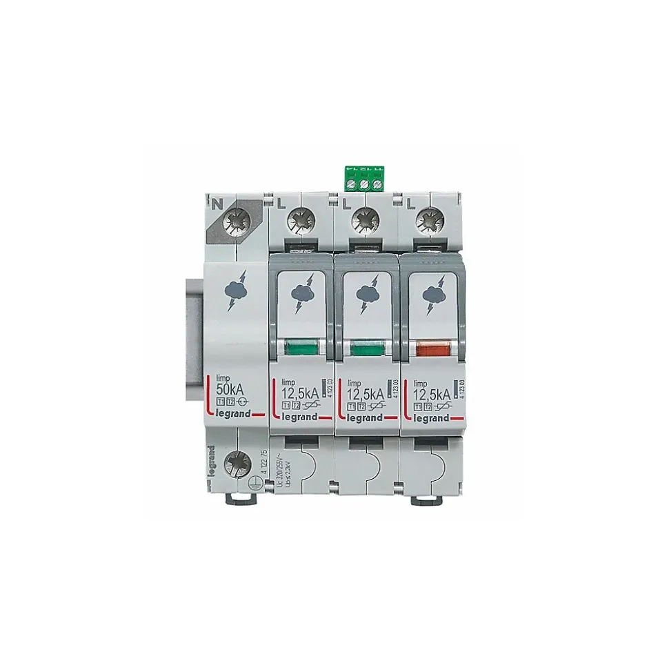 412275 Legrand - Parafoudre Triphasé + Neutre De Type 2 - 60ka - Report De Signalisation