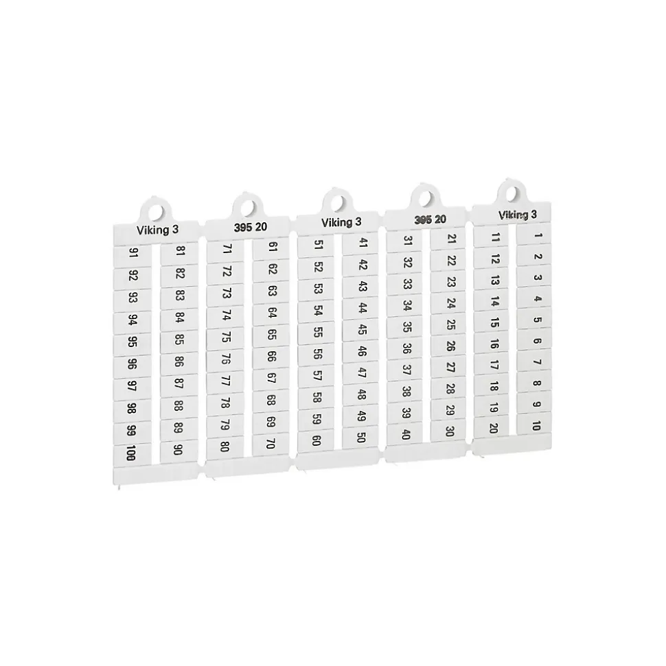 039520 Legrand - Plaque De Repères Pour Bloc De Jonction Viking 3 - Pas 6mm - Chiffres 1 à 100
