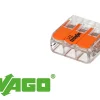 30 mini connecteur WAGO 3 entrées pour fil souple ou rigide