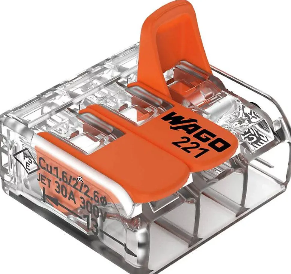 30 mini connecteur WAGO 3 entrées pour fil souple ou rigide