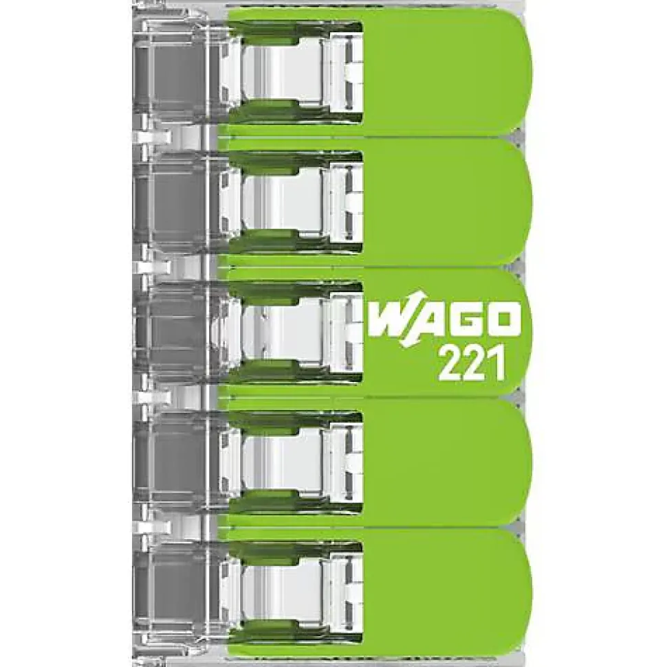 25 mini connecteur WAGO 5 entrées pour fil souple ou rigide "Green Range"