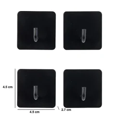 4 patères adhésives Stiky 4,5x2,7cm - Noir- 5five