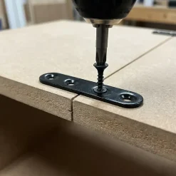 4 Pattes d'assemblage Acier Noir L.60 x H.15 x EP.2mm