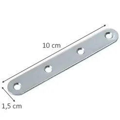 4 Pattes d'assemblage Acier zingué L.100xH.15xEP.2 mm