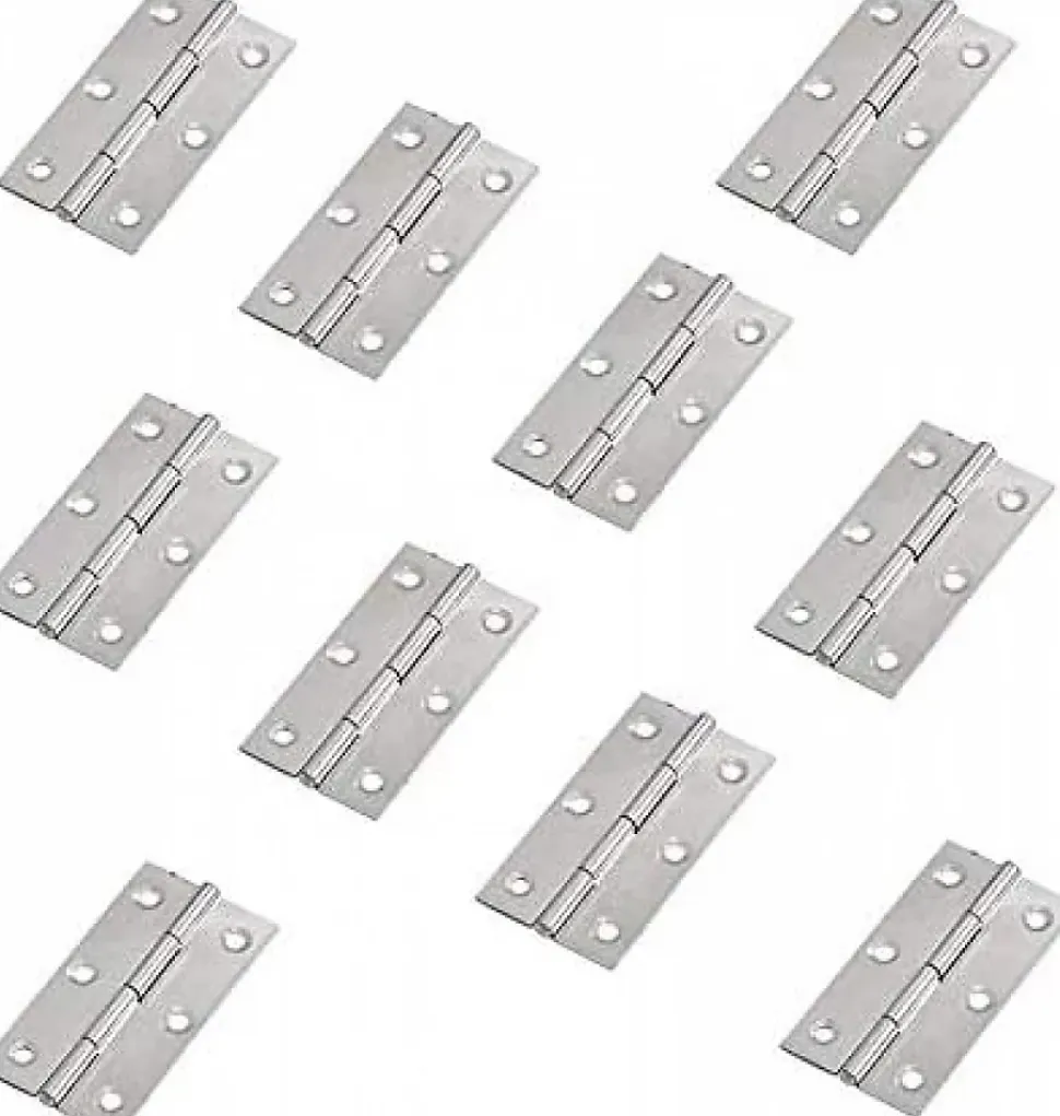 24 pcs en acier inoxydable meubles de maison matériel Charnière de porte Long 44 mm x 34 mm