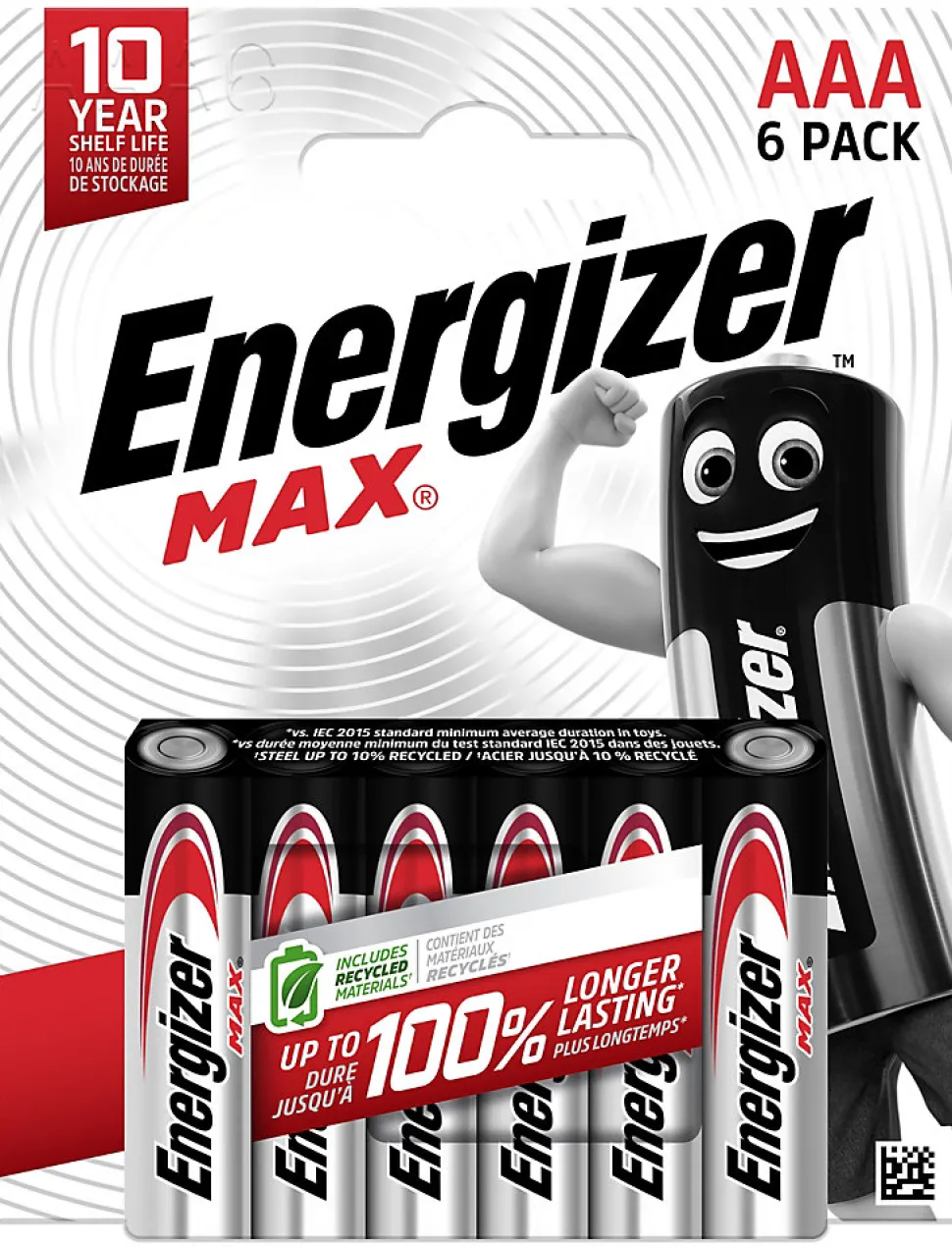 6 Piles alcalines AAA LR3 Max Energizer