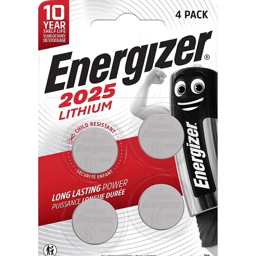 4 Piles bouton au lithium 2025 Energizer 3V