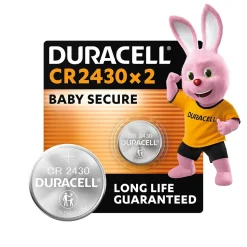 2 piles bouton CR 2430 - Duracell - 3V