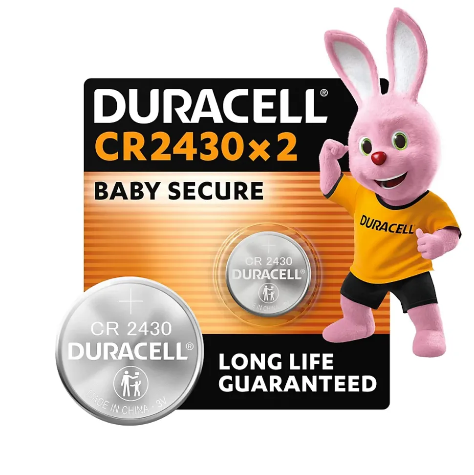 2 piles bouton CR 2430 - Duracell - 3V