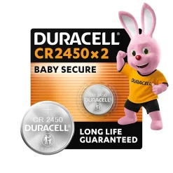 2 piles bouton CR 2450 - Duracell - 3V