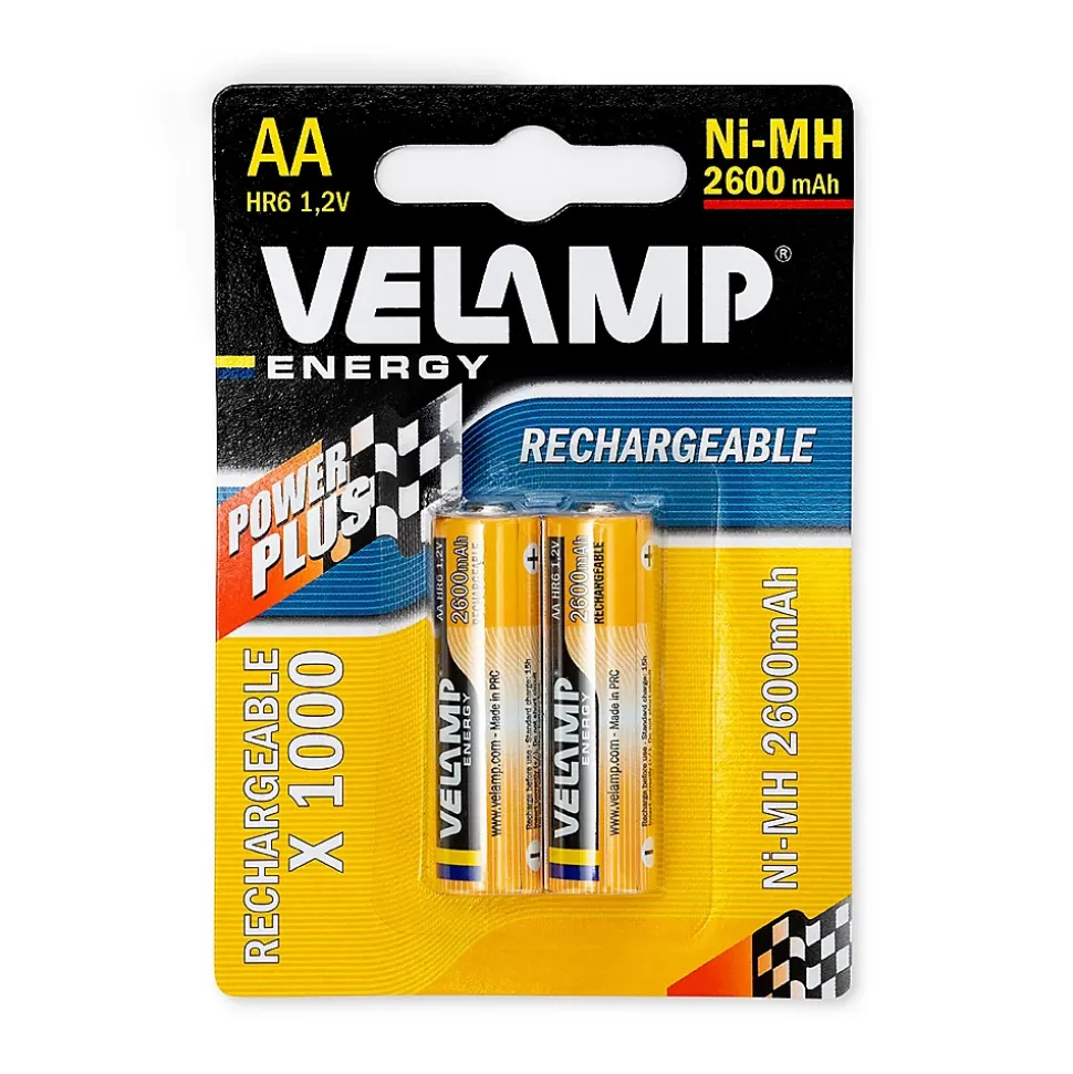 2 piles rechargeables ni-mh stilo AA 2600 mAh