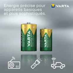 2 Piles rechargeables Ni-MH C (HR14) Varta
