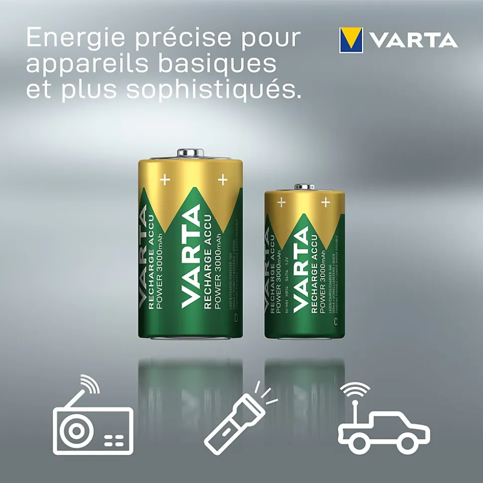 2 Piles rechargeables Ni-MH C (HR14) Varta
