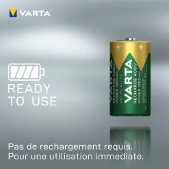 2 Piles rechargeables Ni-MH C (HR14) Varta