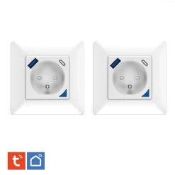 2 Prises encastrées 3000W & Ports USB-A + USB-C Wifi + Suivi de consommation