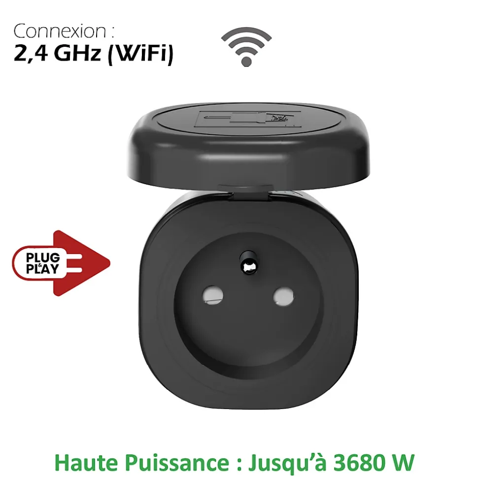2 Prises Extérieures 3680W connectées Wifi + suivi consommation